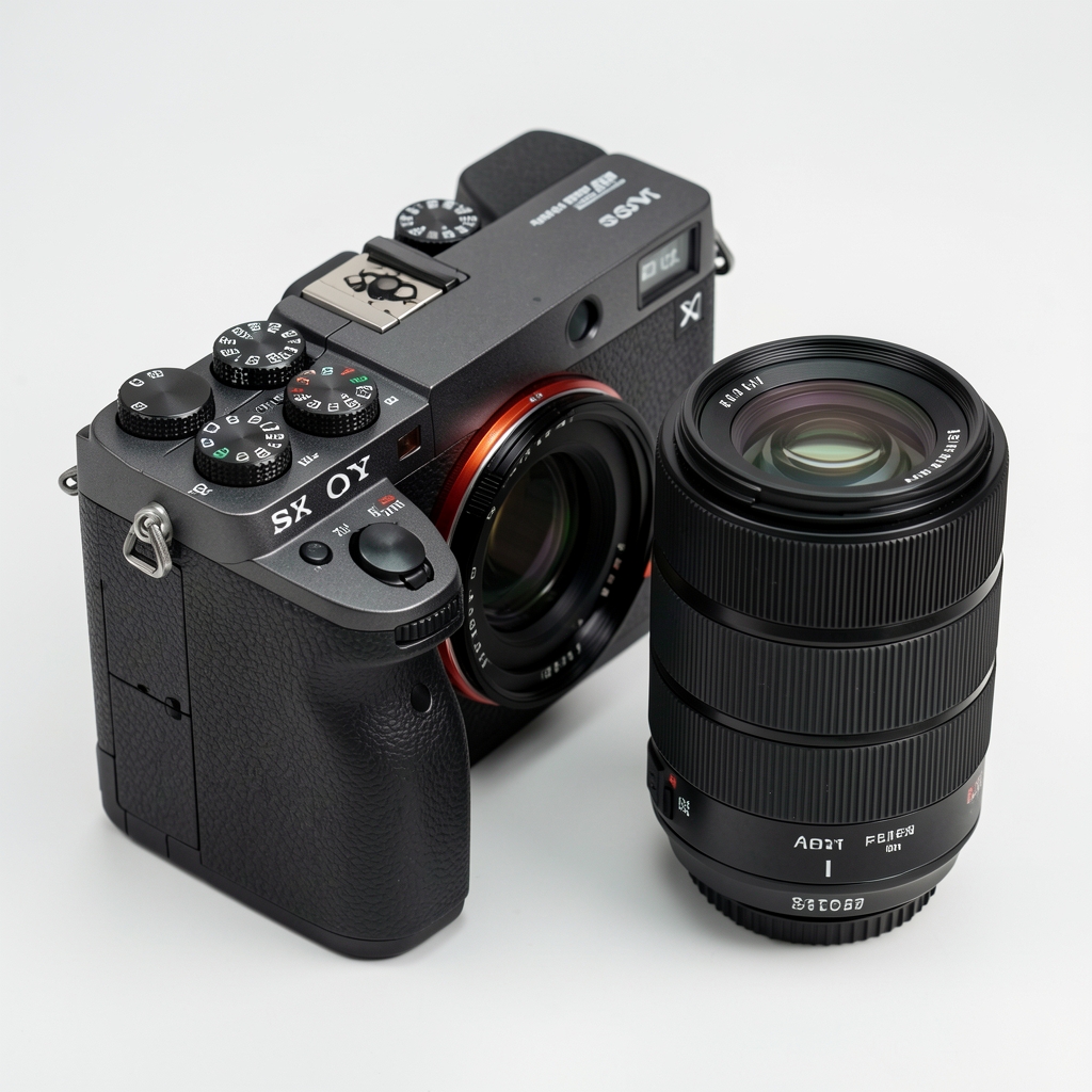 Sony A7 IV fotoğrafçı elinde yakın plan, derin parmak tutuşu ve başparmak desteği görünür, siyah deri eldiven